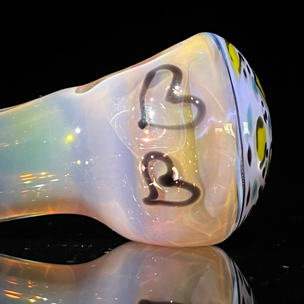 Heart Leopard Print Pipe 10 Glass Pipe Bad Ash Glass   