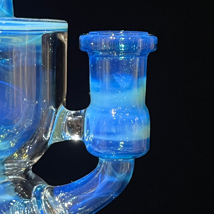 Blue Stardust over Ghost FTK Rig Glass Pipe Fatboy Glass   