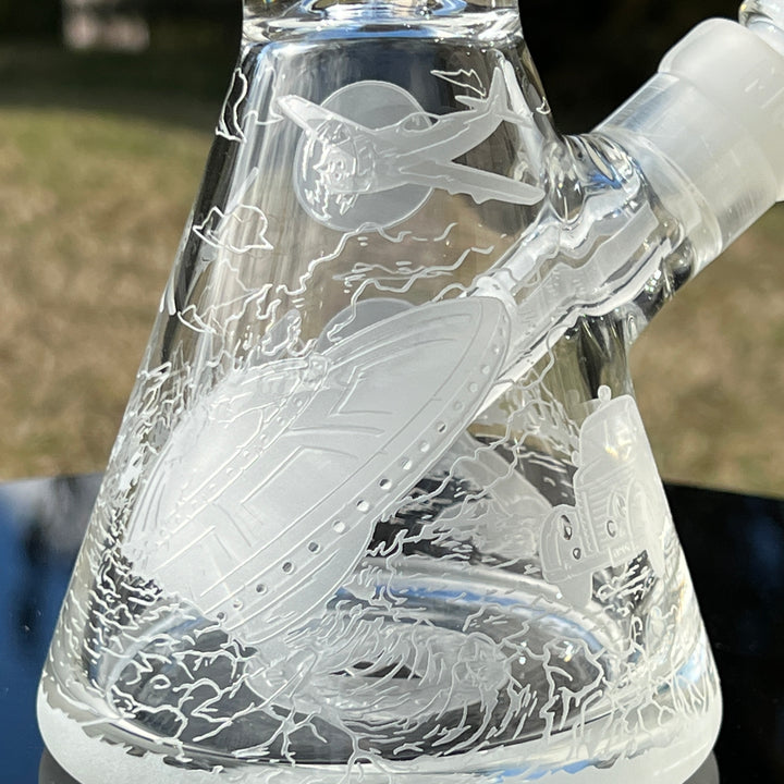 Roswell 1947 11" Beaker Glass Bong Glass Pipe Milkyway   