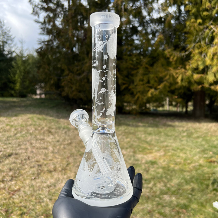 Roswell 1947 11" Beaker Glass Bong Glass Pipe Milkyway   