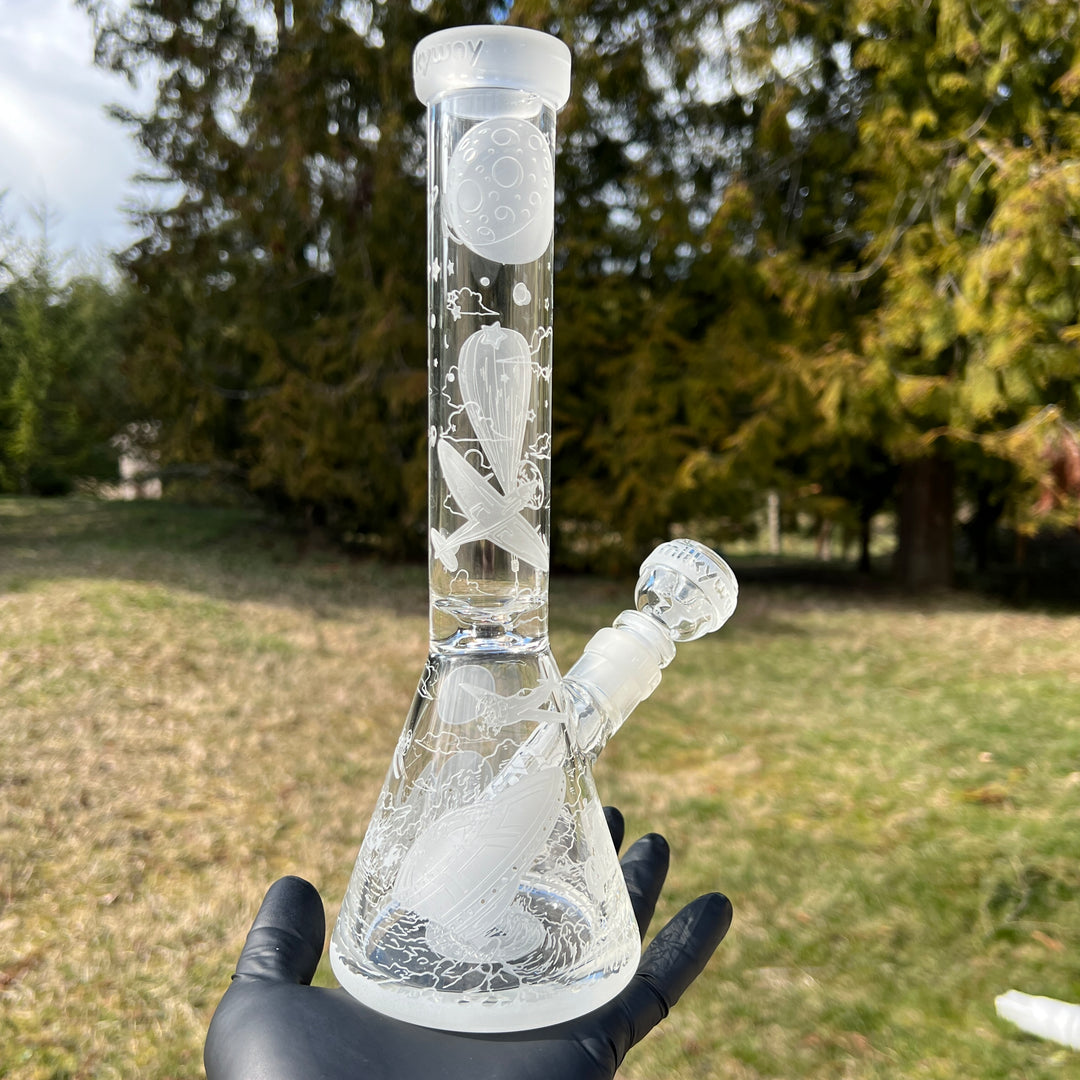 Roswell 1947 11" Beaker Glass Bong Glass Pipe Milkyway   