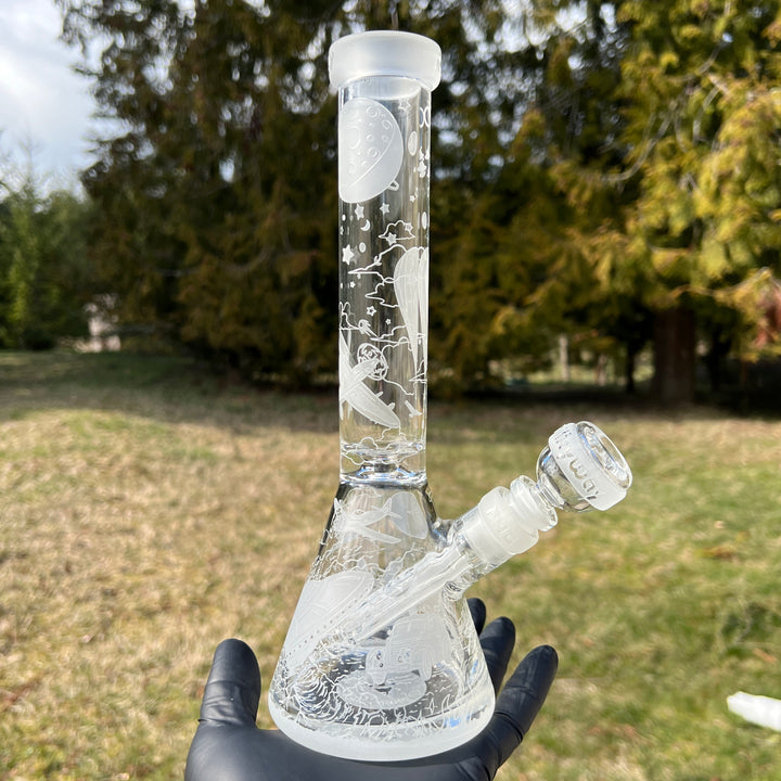 Roswell 1947 11" Beaker Glass Bong Glass Pipe Milkyway   