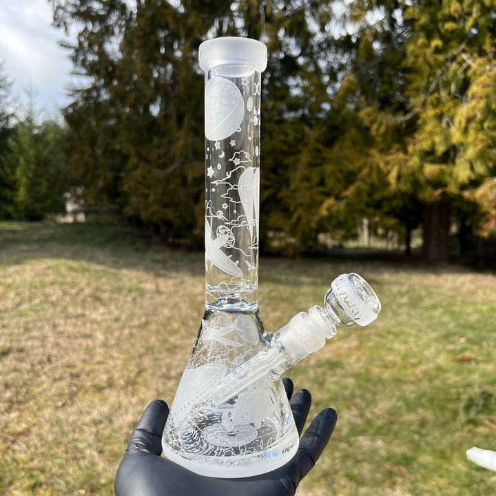 Roswell 1947 11" Beaker Glass Bong Glass Pipe Milkyway   