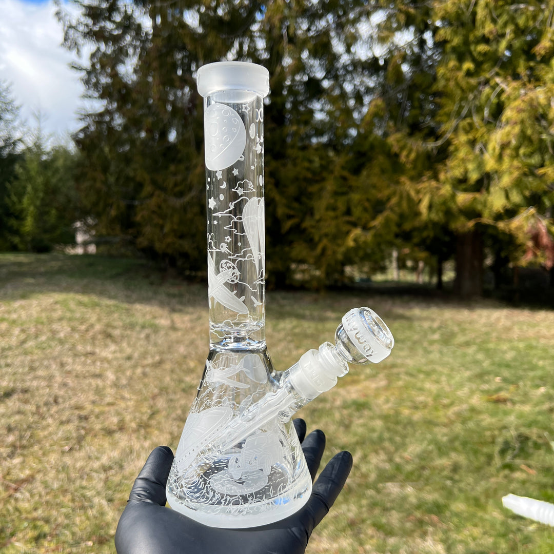 Roswell 1947 11" Beaker Glass Bong Glass Pipe Milkyway   