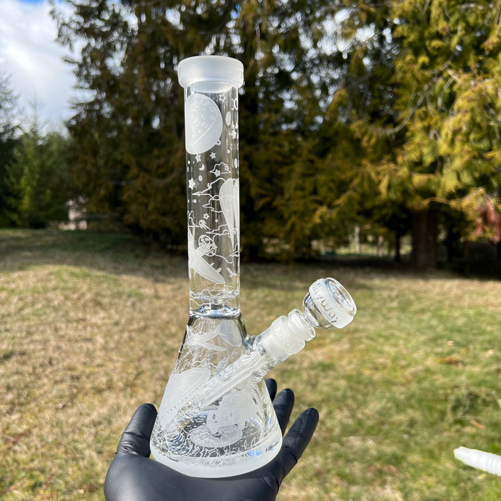 Roswell 1947 11" Beaker Glass Bong Glass Pipe Milkyway   