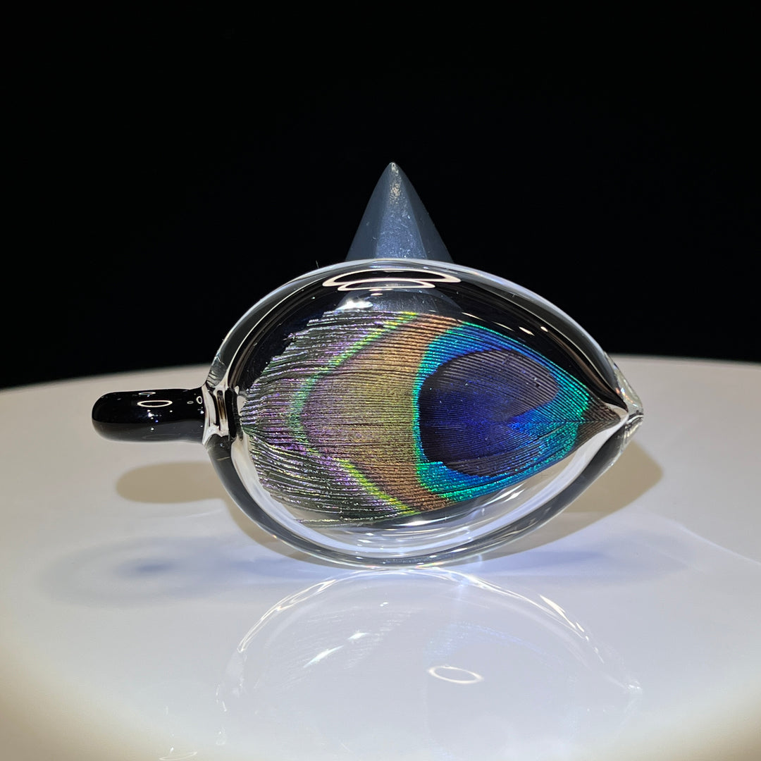 Peacock Feather Glass Pendant Jewelry Odo Glass   