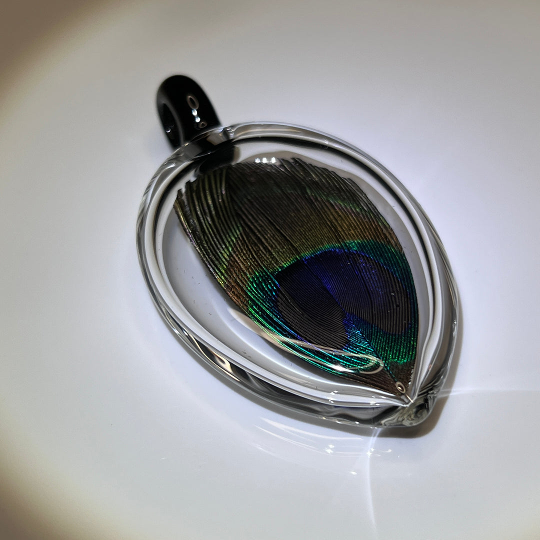 Peacock Feather Glass Pendant 1 Jewelry Odo Glass   