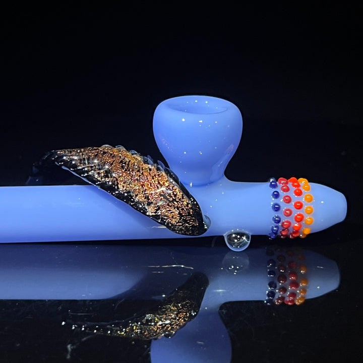XL Ceremonial Peace Pipe with Feather Glass Pipe Fiona Phoenix Fire   