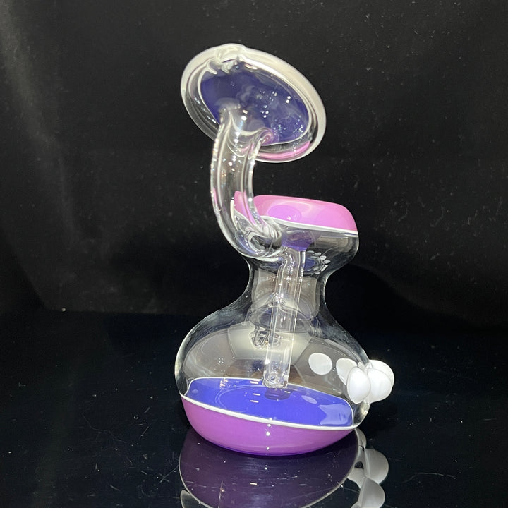 Purple on Purple Bubbler Glass Pipe TG   