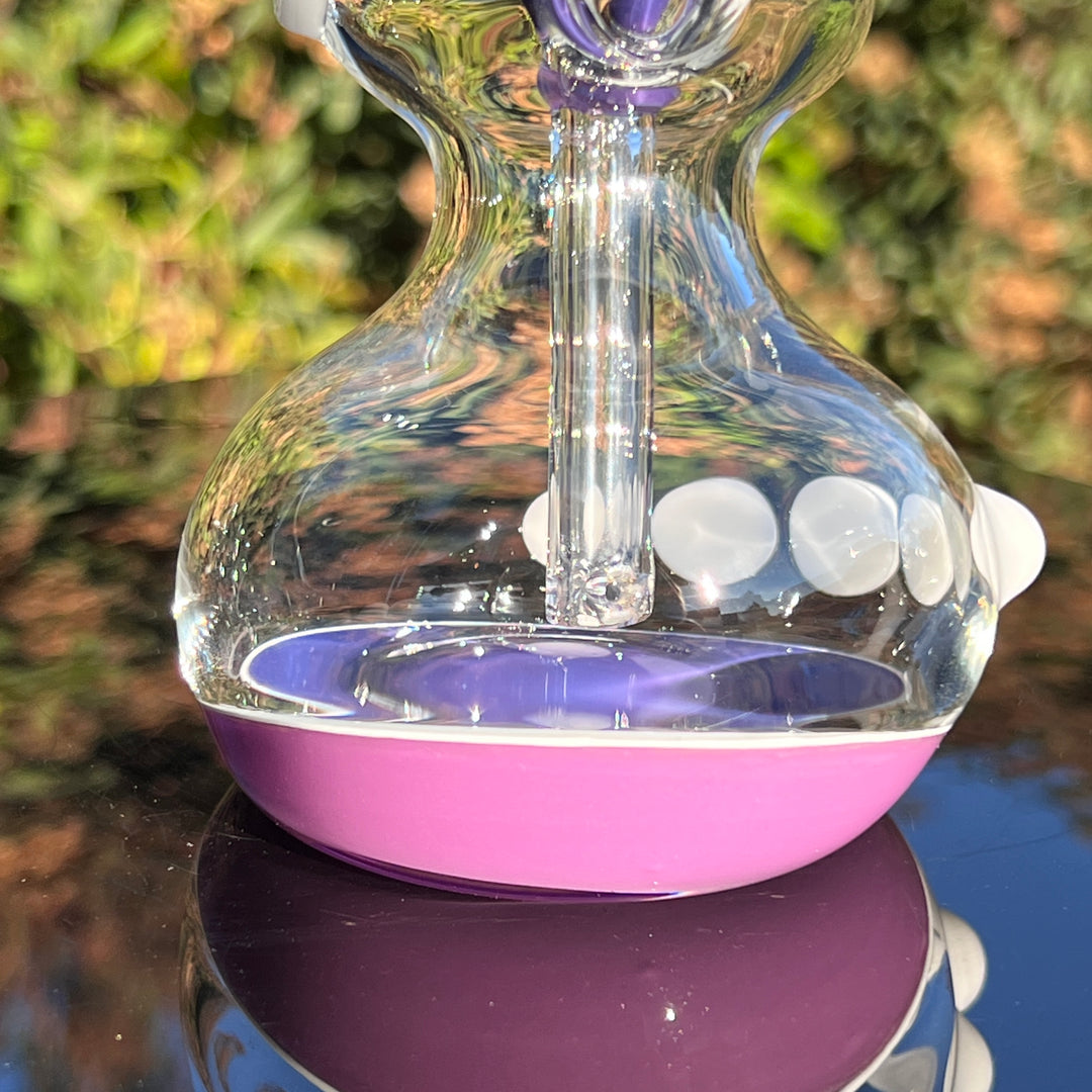 Purple on Purple Bubbler Glass Pipe TG   