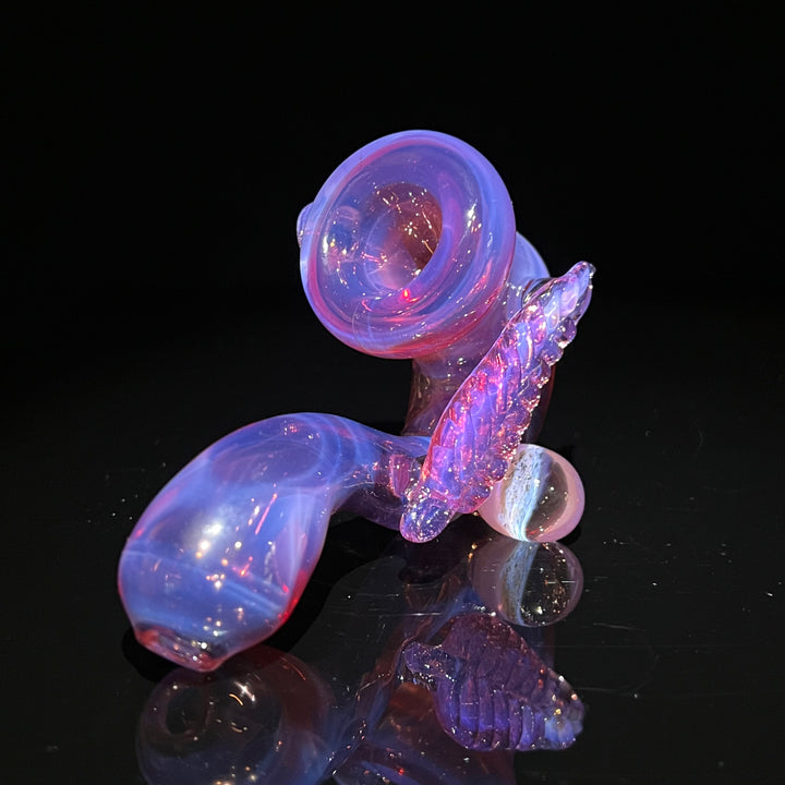 Pink Passion Leaf Sherlock Glass Pipe Beezy Glass   