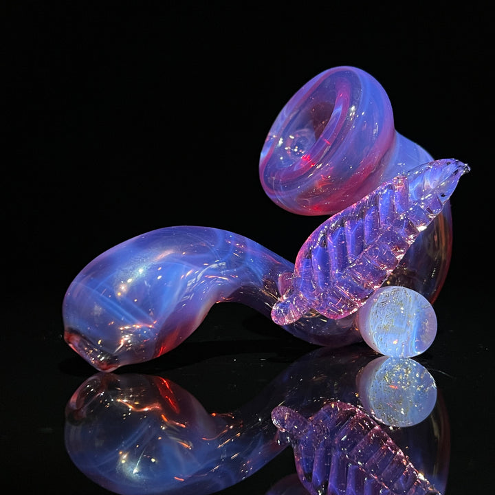 Pink Passion Leaf Sherlock Glass Pipe Beezy Glass   