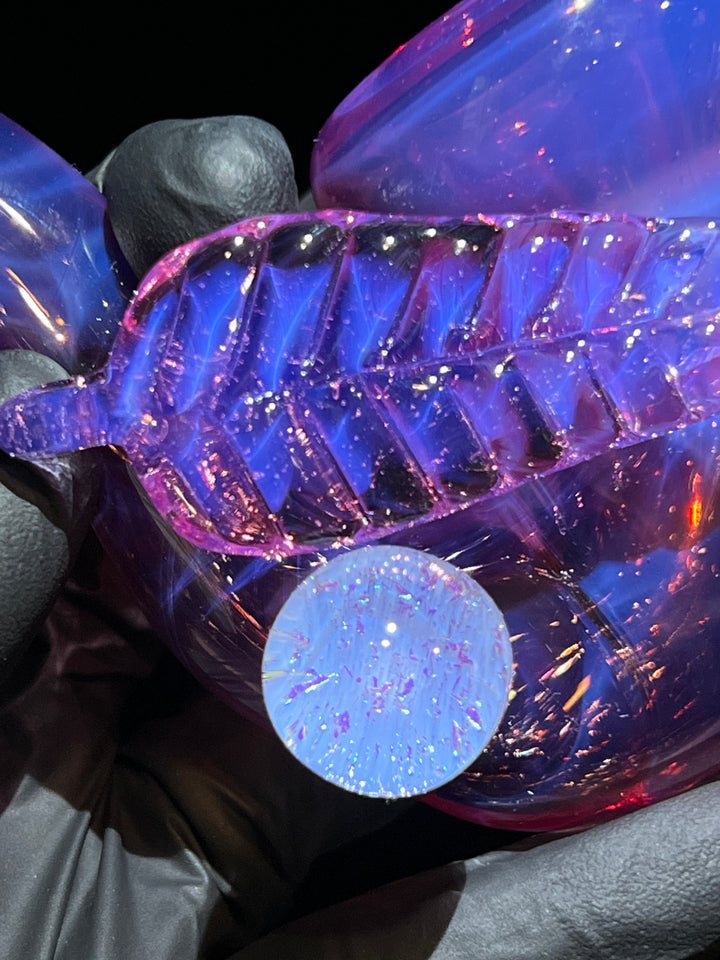 Pink Passion Leaf Sherlock Glass Pipe Beezy Glass   