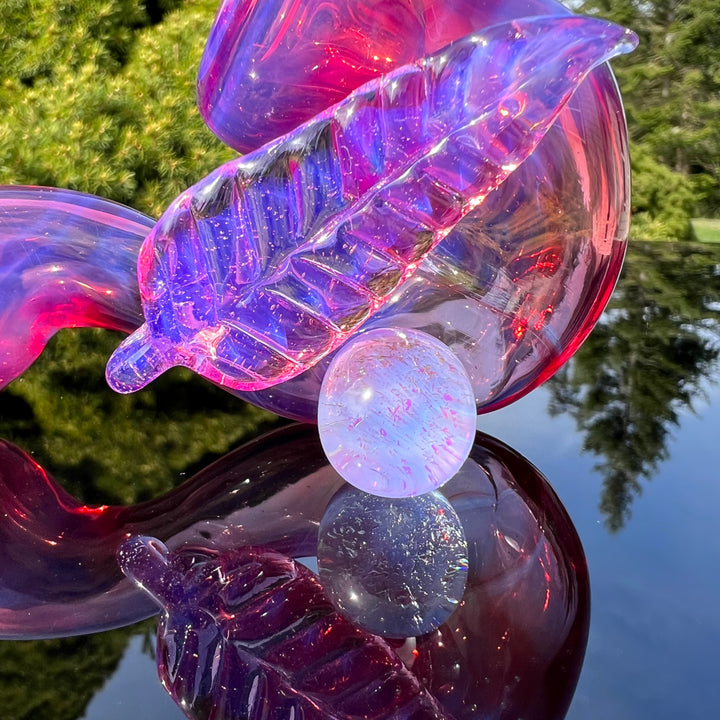 Pink Passion Leaf Sherlock Glass Pipe Beezy Glass   