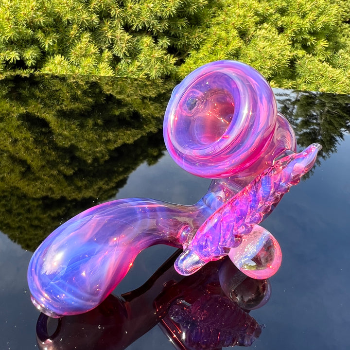 Pink Passion Leaf Sherlock Glass Pipe Beezy Glass   