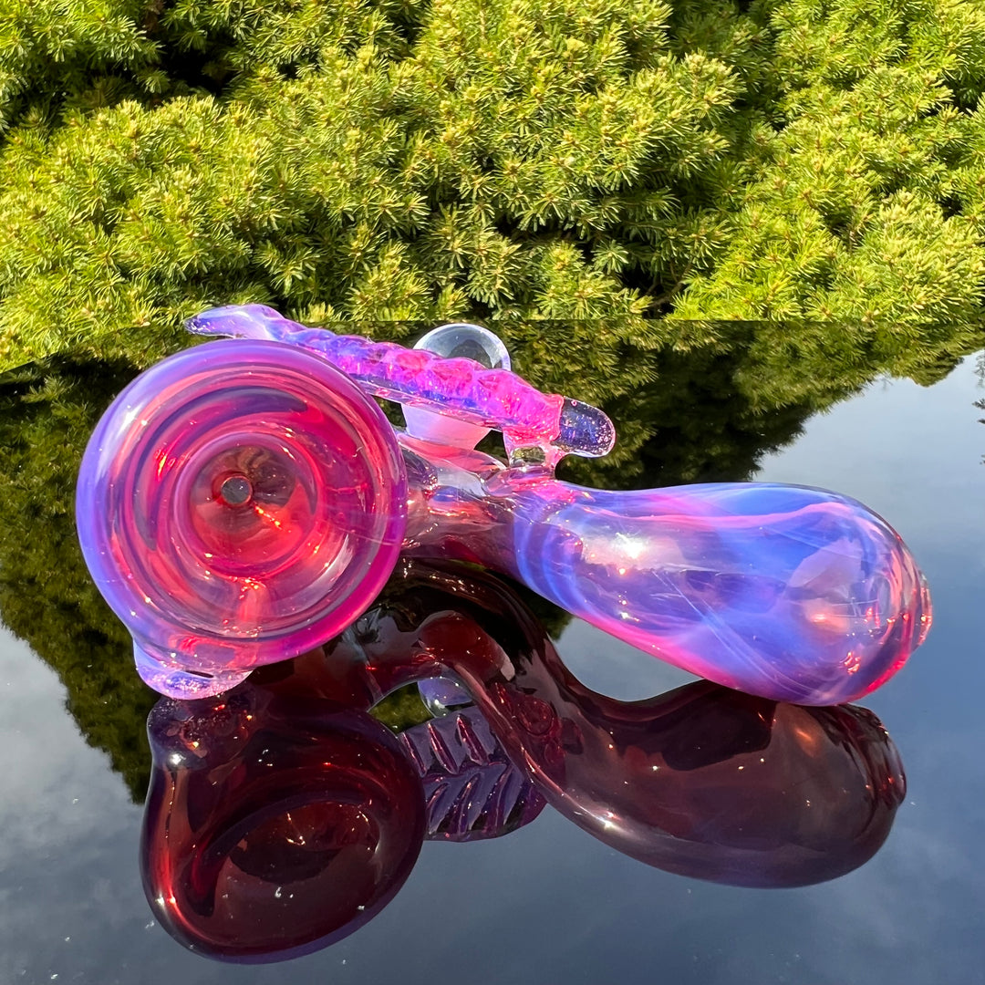 Pink Passion Leaf Sherlock Glass Pipe Beezy Glass   
