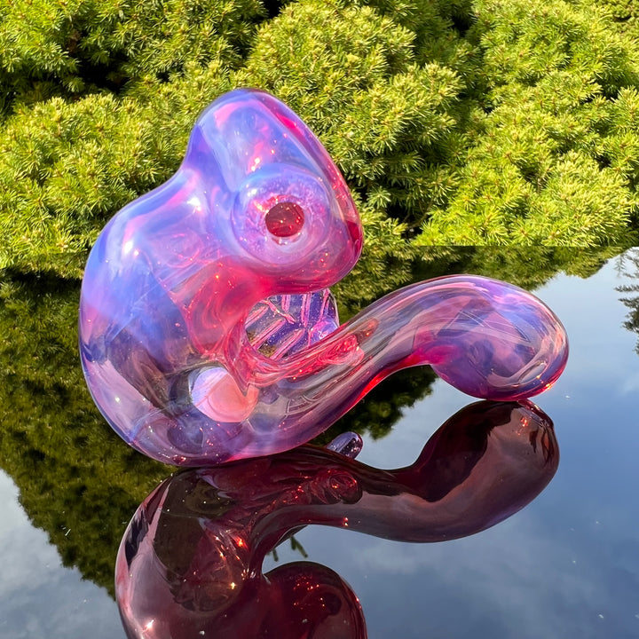 Pink Passion Leaf Sherlock Glass Pipe Beezy Glass   
