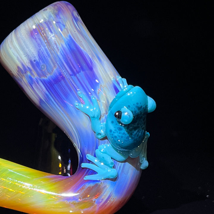 Amber Purple Frog Sherlock 4 Glass Pipe Rasta Galaxy Glass   