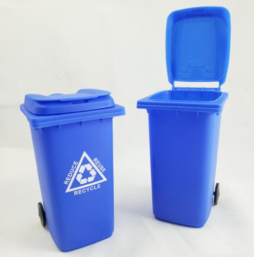 Mini Trash/Recycling Desktop Bin Cleaning Supplies Fresh Glass Co Blue  