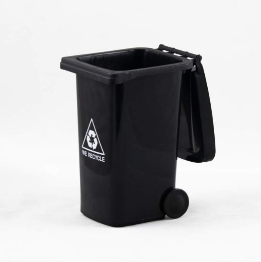 Mini Trash/Recycling Desktop Bin Cleaning Supplies Fresh Glass Co Black  