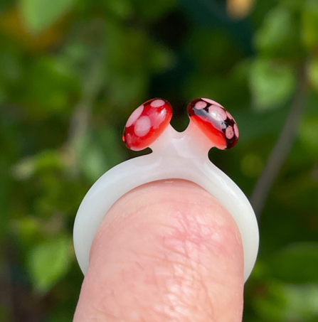 Double Mushroom Glass Ring Jewelry Marni420   