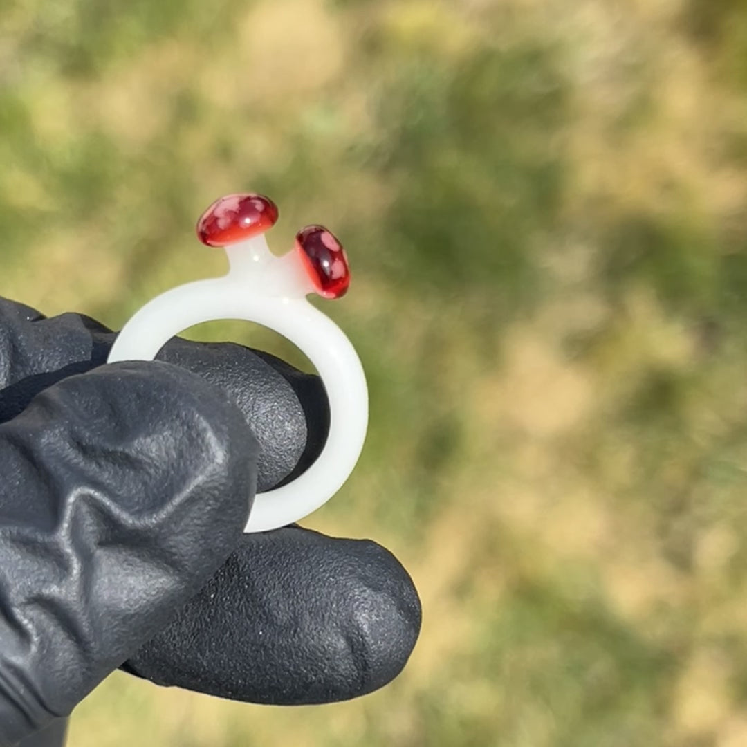 Double Mushroom Glass Ring