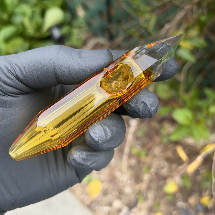 Golden Crystal Glass Pipe